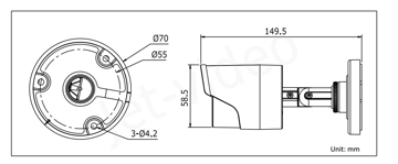 DS-2CE16D1T-IR схема размеры